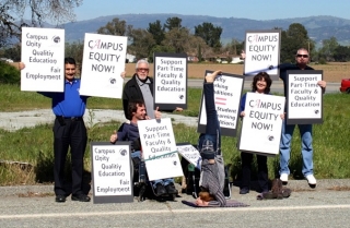 Gavilan College faculty picketing during Campus Equity Week